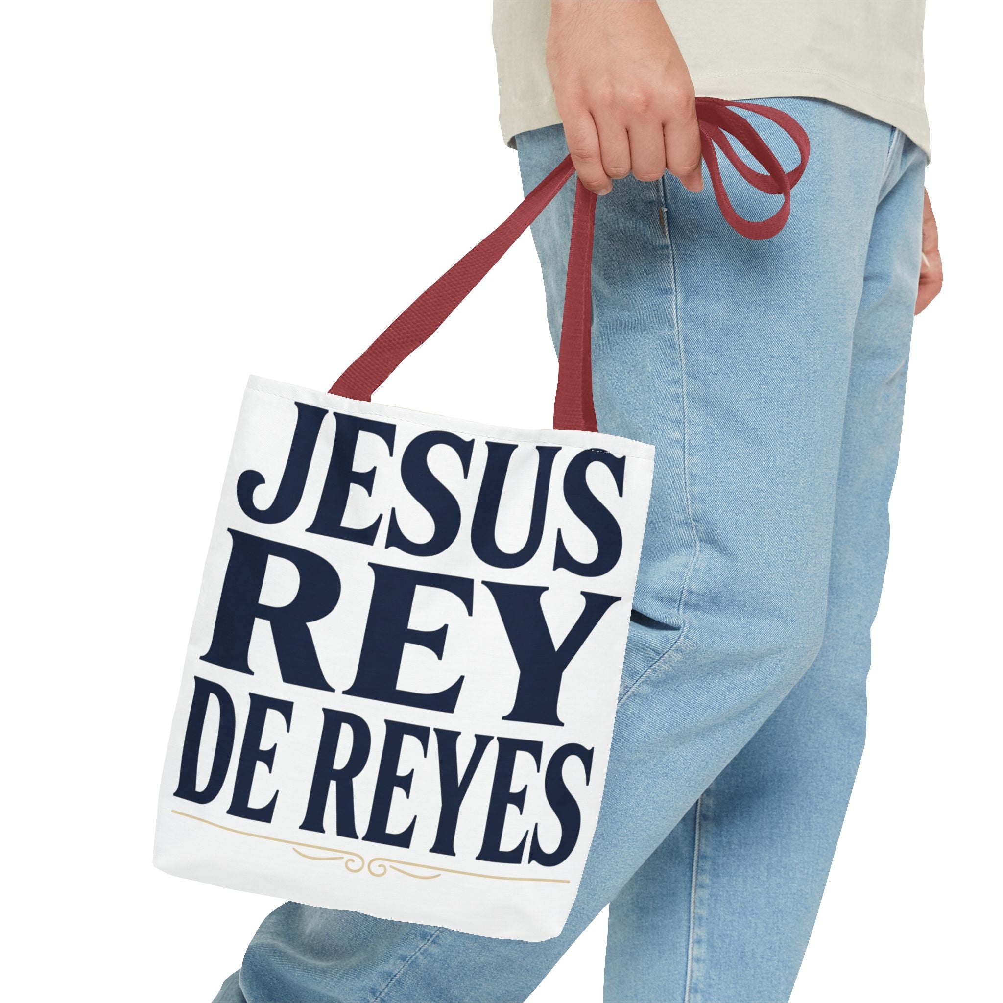 Jesus Rey De Reyes Tote Bag – Inspirational 'Jesus Heals' Christian Canvas Tote