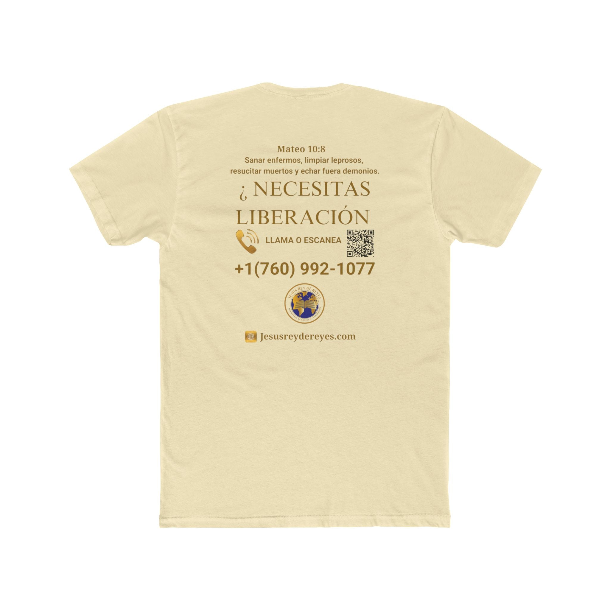 Religious Outreach Tee — "¿Necesitas Sanidad? / Liberación?" Contact Info Shirt