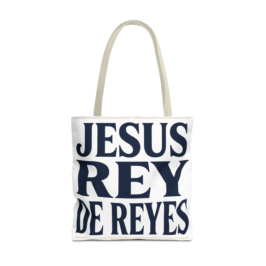 Jesus Rey De Reyes Tote Bag – Inspirational 'Jesus Heals' Christian Canvas Tote