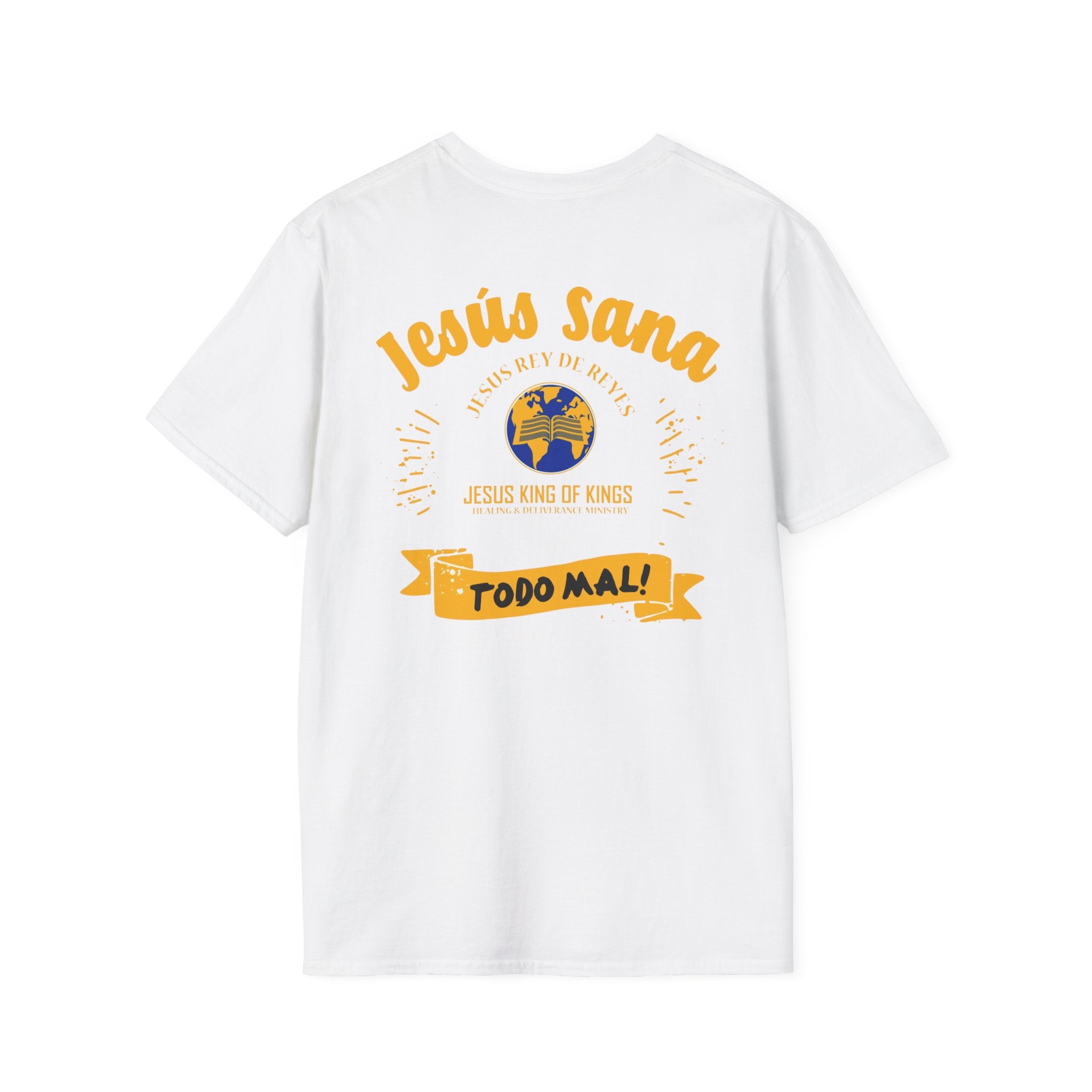 Jesús Sana Todo Mal T-Shirt — Spanish Christian Faith Tee (Jesus King of Kings)
