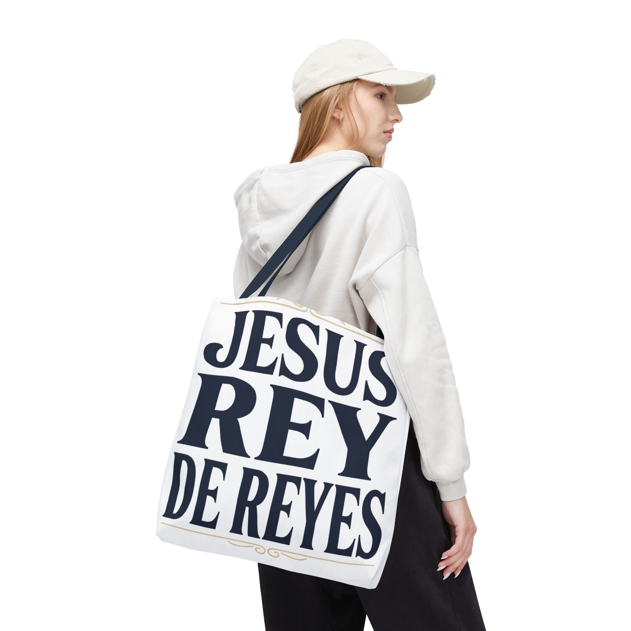 Jesus Rey De Reyes Tote Bag – Inspirational 'Jesus Heals' Christian Canvas Tote