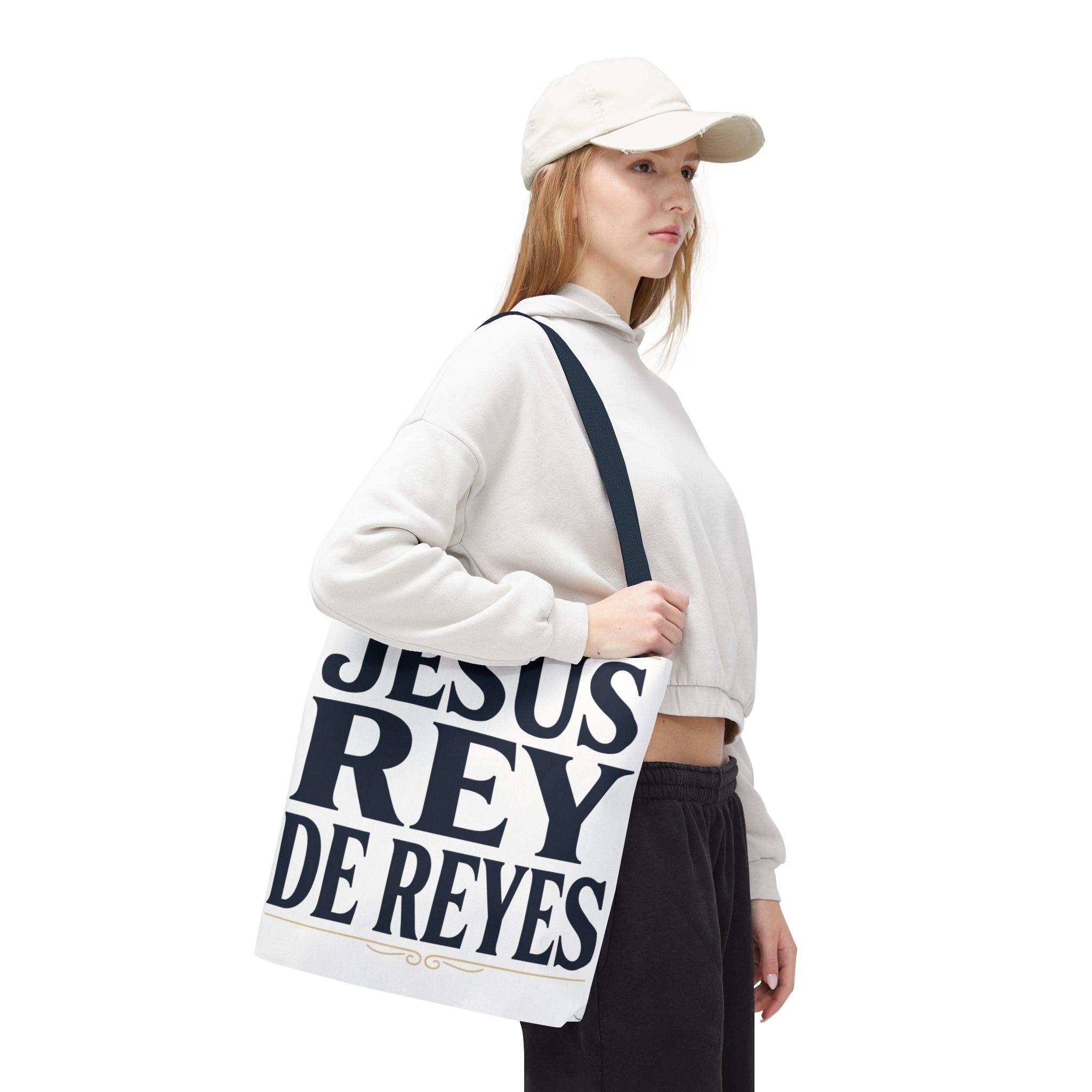 Jesus Rey De Reyes Tote Bag – Inspirational 'Jesus Heals' Christian Canvas Tote