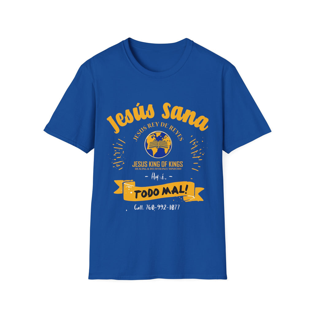 Jesús Sana Todo Mal T-Shirt — Spanish Christian Faith Tee (Jesus King of Kings)