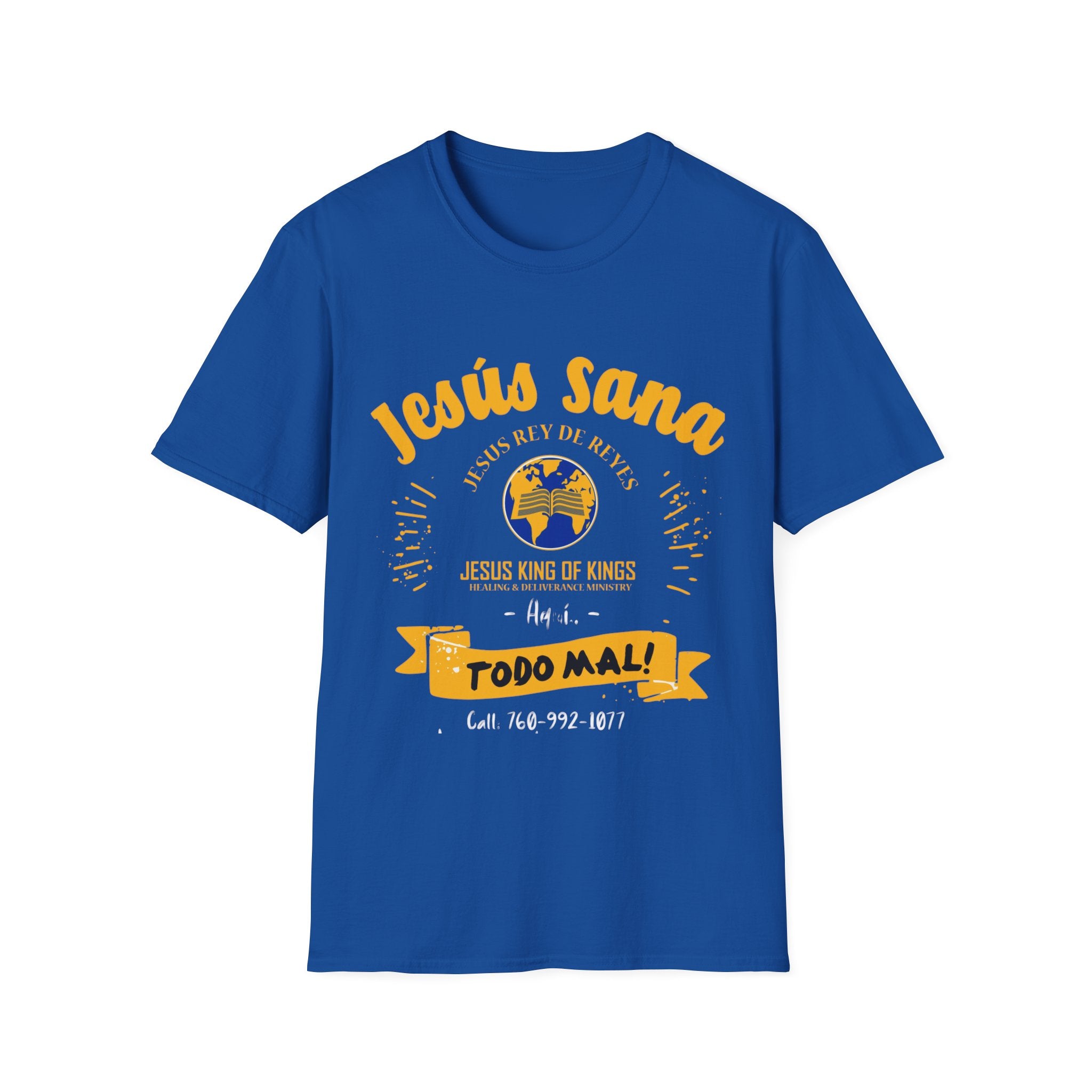 Jesús Sana Todo Mal T-Shirt — Spanish Christian Faith Tee (Jesus King of Kings)
