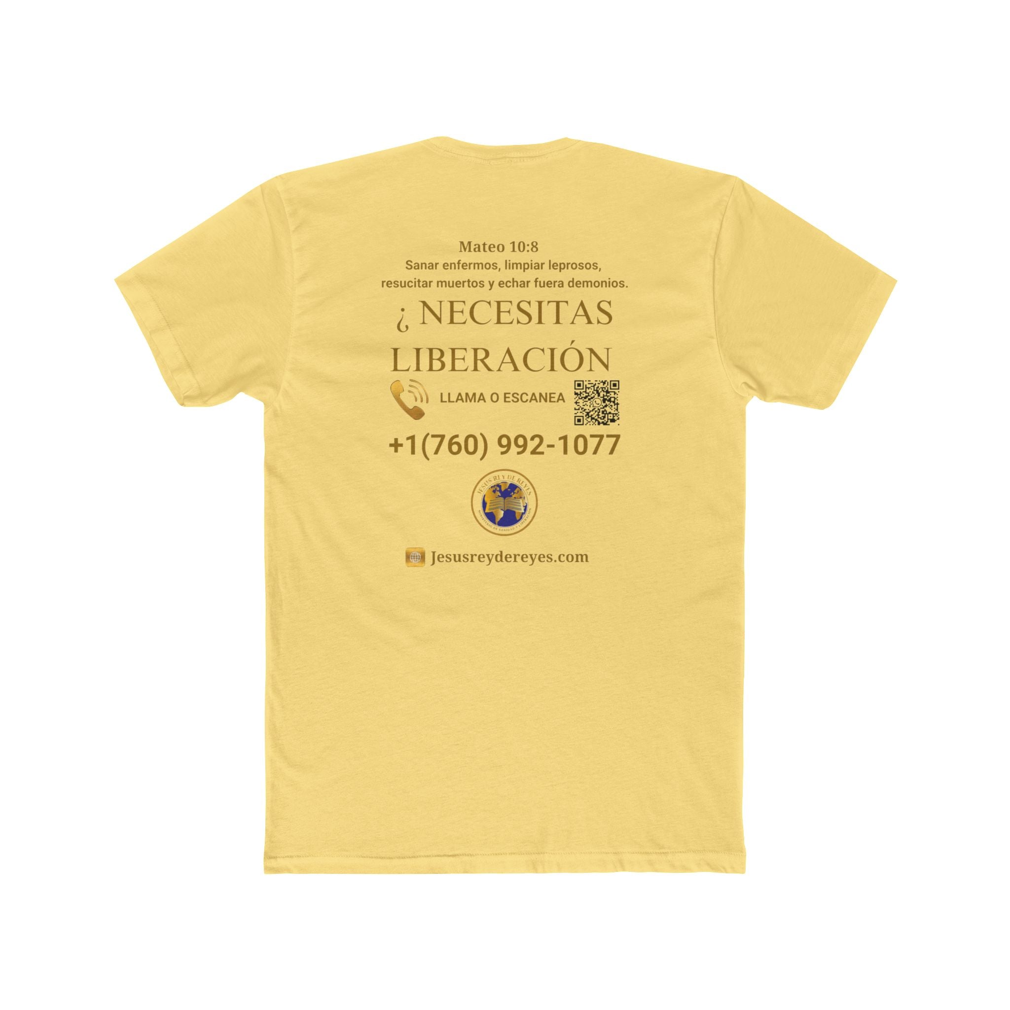 Religious Outreach Tee — "¿Necesitas Sanidad? / Liberación?" Contact Info Shirt