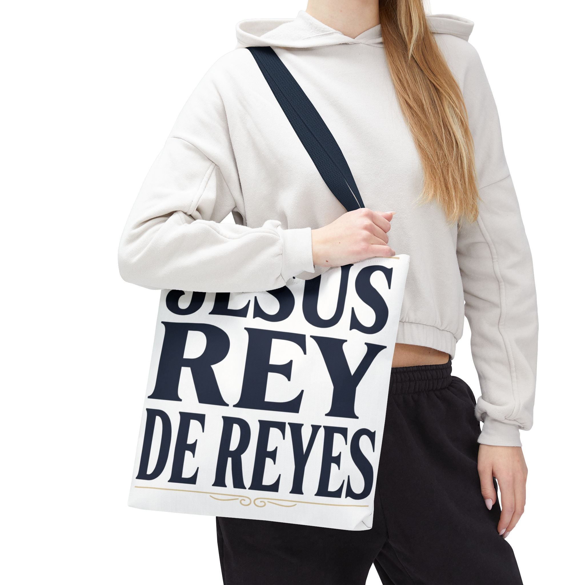 Jesus Rey De Reyes Tote Bag – Inspirational 'Jesus Heals' Christian Canvas Tote