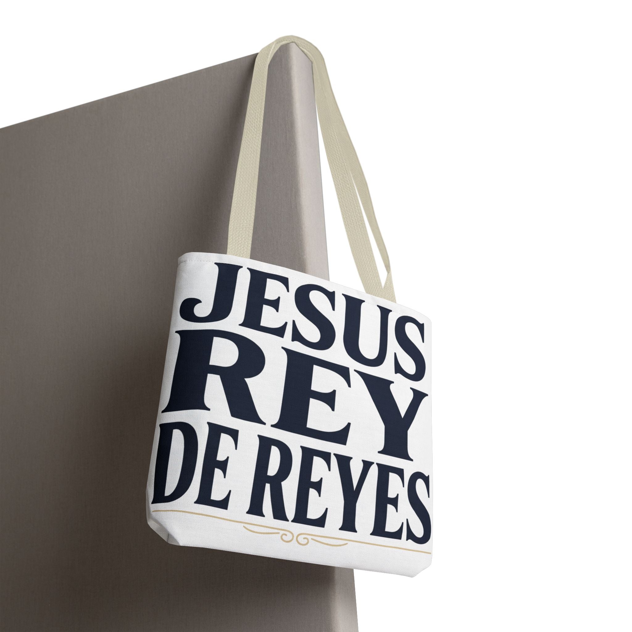 Jesus Rey De Reyes Tote Bag – Inspirational 'Jesus Heals' Christian Canvas Tote