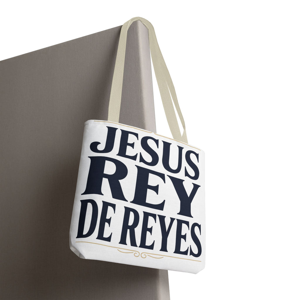 Jesus Rey De Reyes Tote Bag – Inspirational 'Jesus Heals' Christian Canvas Tote