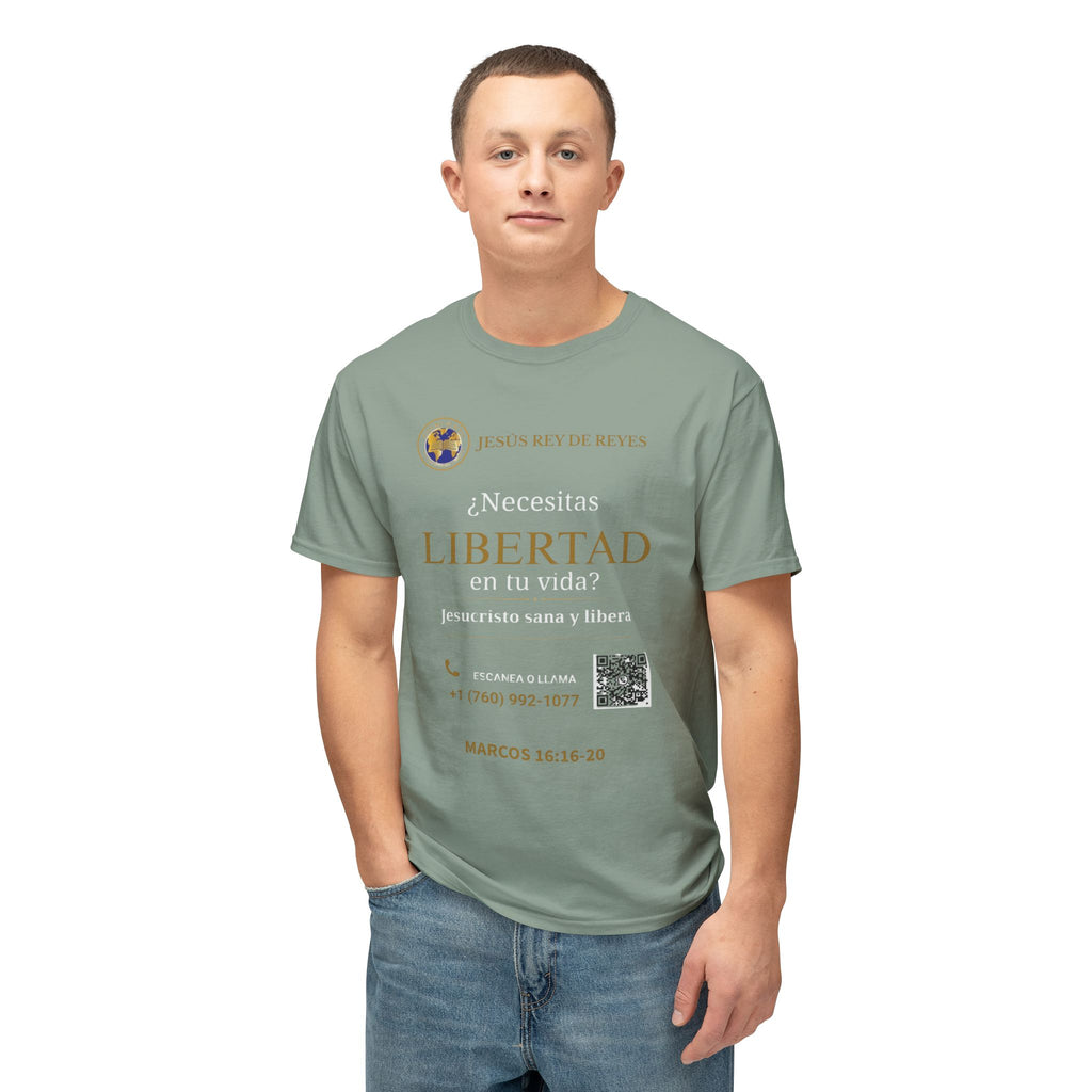 Jesus Cristo Sana Y Libera T-Shirt Para Evagenlizar — ¿Necesitas Libertad?/Necesitas Liberación (Spanish Faith Outreach)