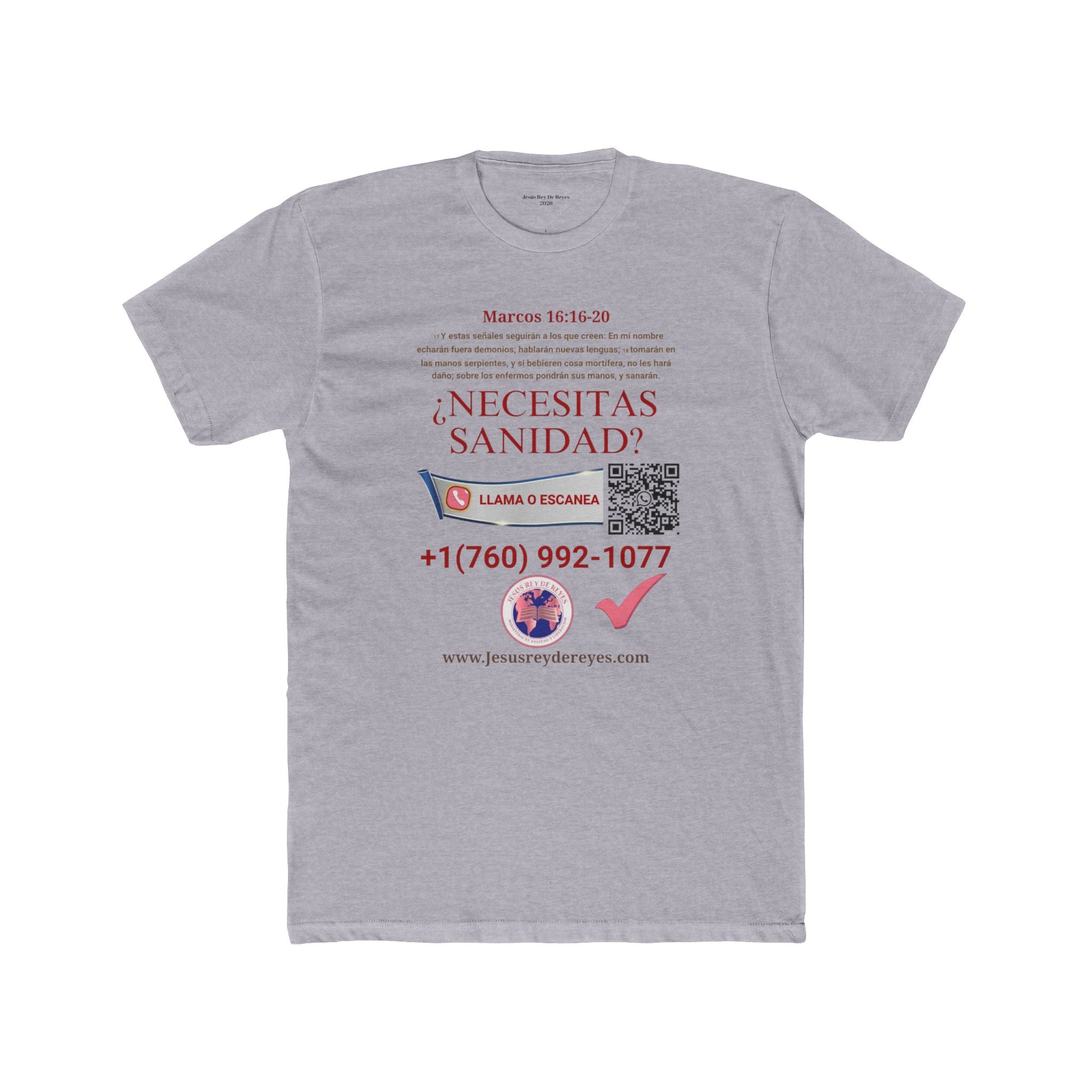 Religious Outreach Tee — "¿Necesitas Sanidad? / Liberación?" Contact Info Shirt