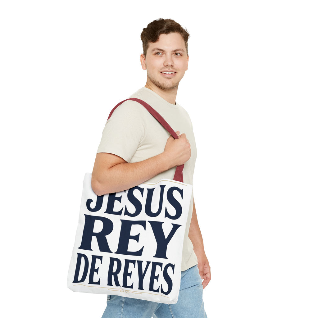 Jesus Rey De Reyes Tote Bag – Inspirational 'Jesus Heals' Christian Canvas Tote