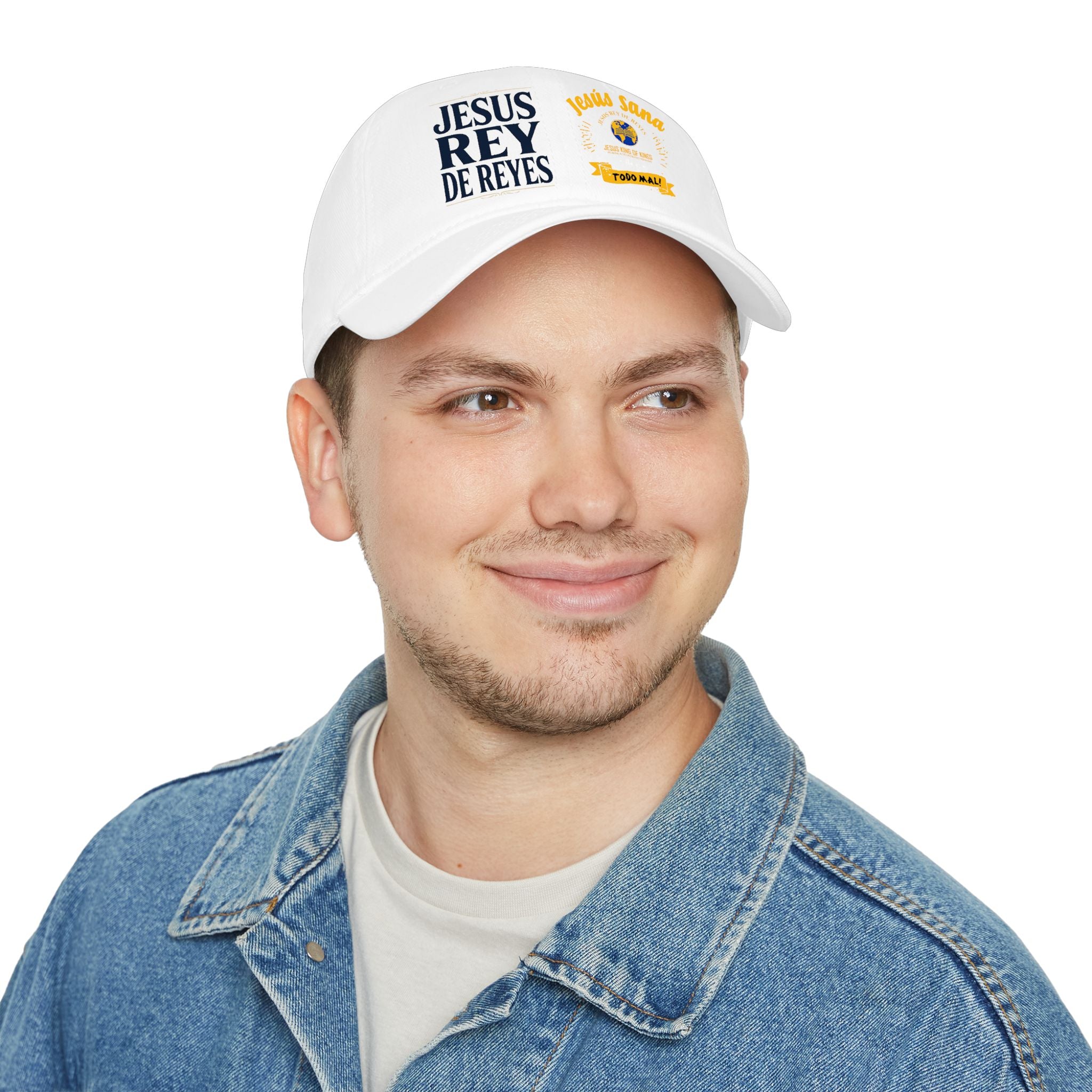 Religious Baseball Cap — “Jesús Rey de Reyes” Red Low Profile Hat
