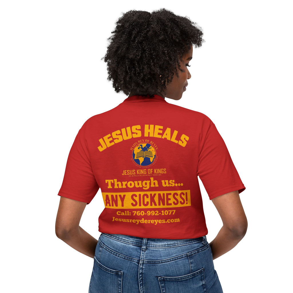 Jesus Heals T-Shirt — 'Through Us... Any Sickness!' Faith Healing Tee
