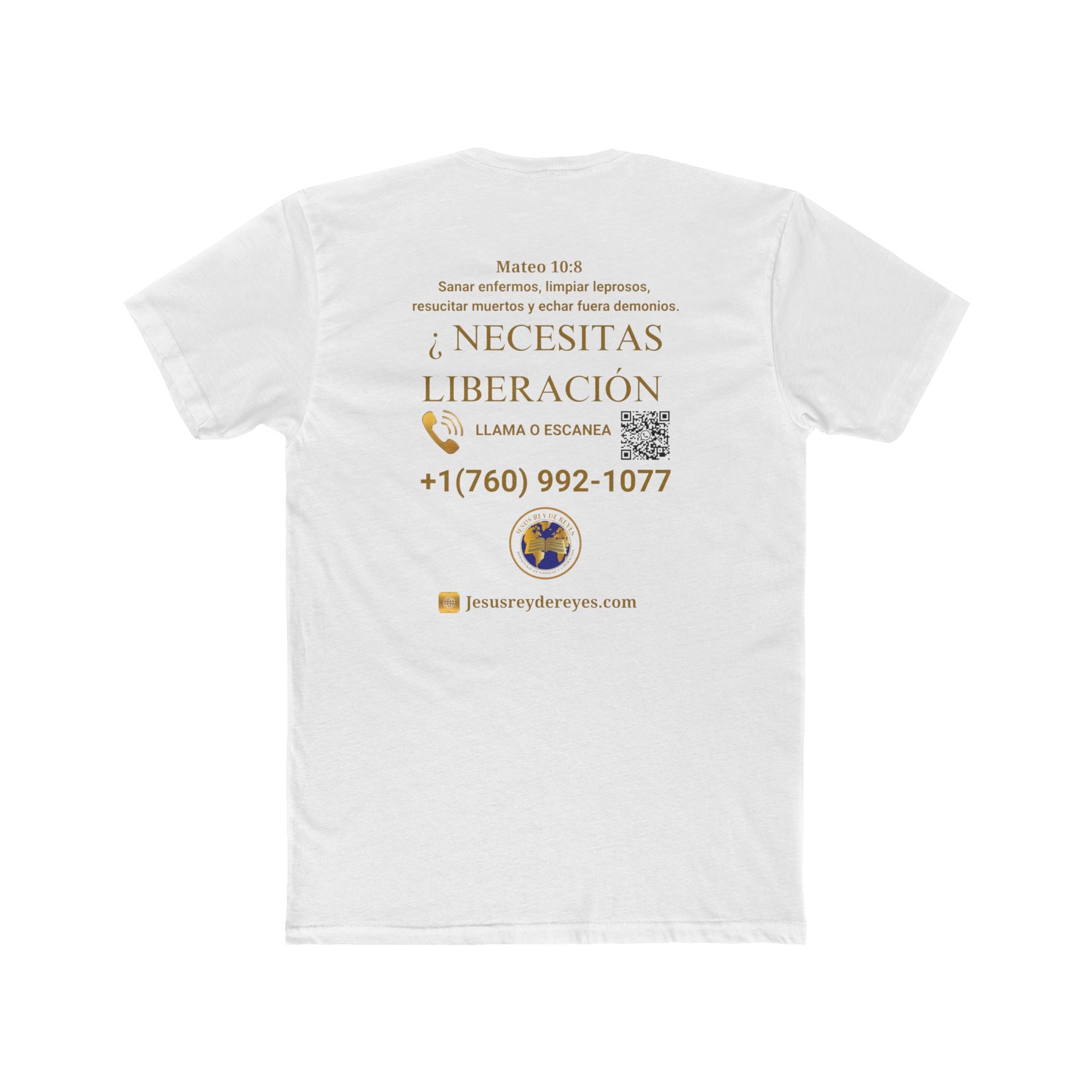 Religious Outreach Tee — "¿Necesitas Sanidad? / Liberación?" Contact Info Shirt