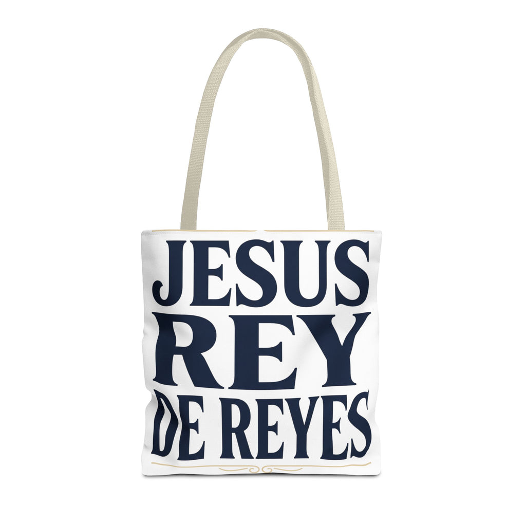 Jesus Rey De Reyes Tote Bag – Inspirational 'Jesus Heals' Christian Canvas Tote