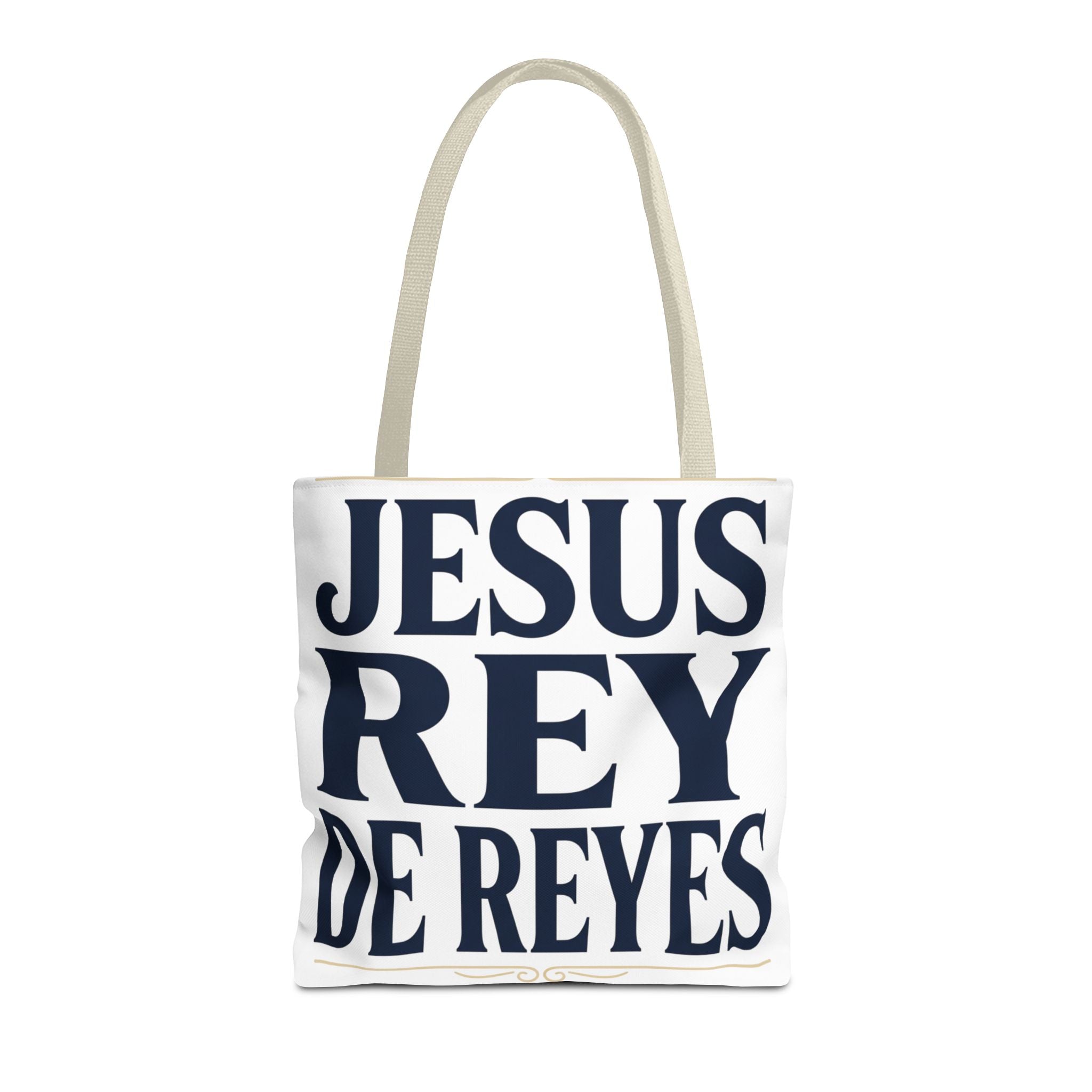 Jesus Rey De Reyes Tote Bag – Inspirational 'Jesus Heals' Christian Canvas Tote