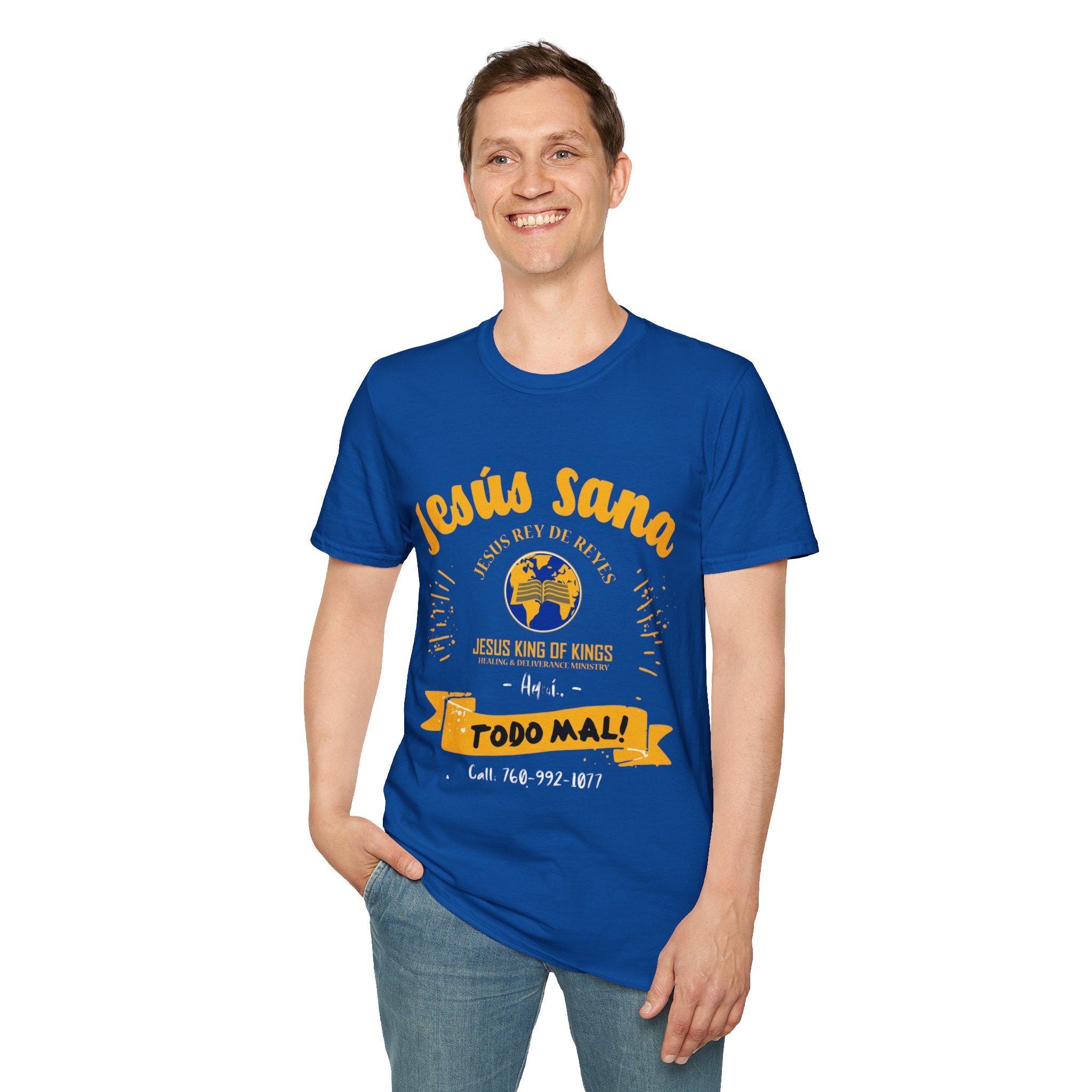 Jesús Sana Todo Mal T-Shirt — Spanish Christian Faith Tee (Jesus King of Kings)