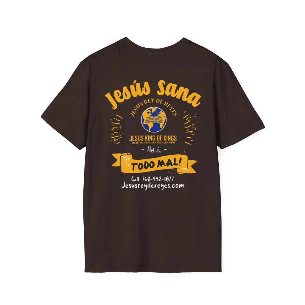 Jesús Sana Todo Mal T-Shirt — Spanish Christian Faith Tee (Jesus King of Kings)