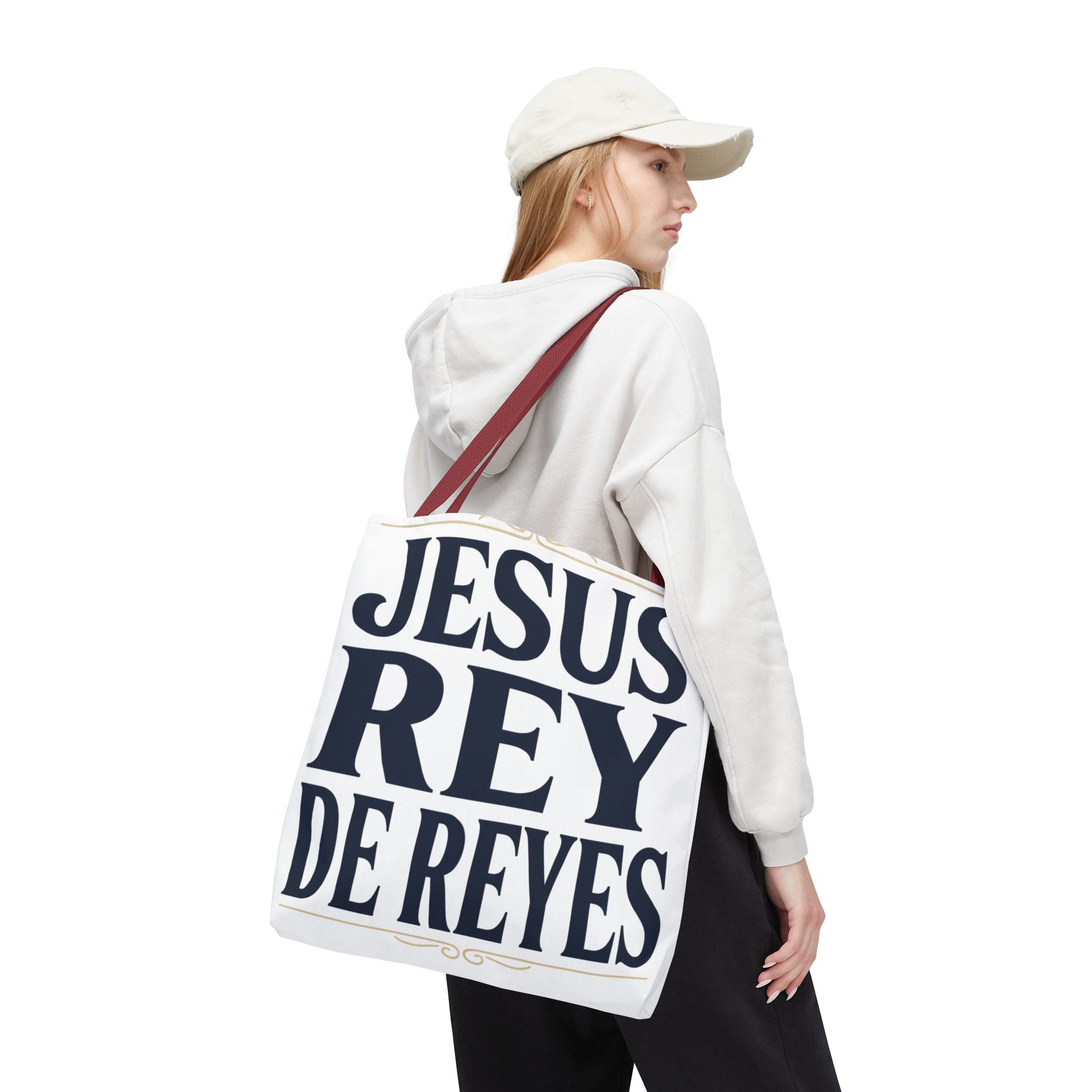 Jesus Rey De Reyes Tote Bag – Inspirational 'Jesus Heals' Christian Canvas Tote