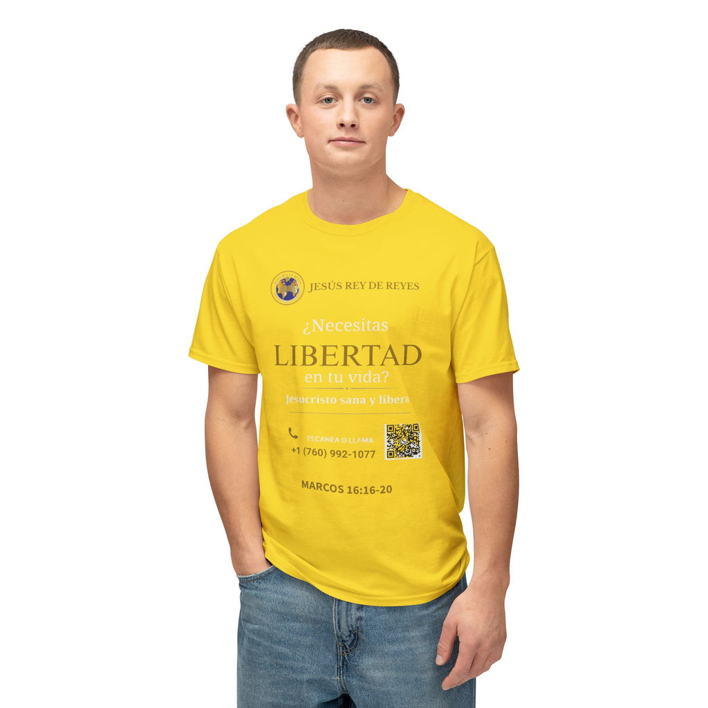 Jesus Cristo Sana Y Libera T-Shirt Para Evagenlizar — ¿Necesitas Libertad?/Necesitas Liberación (Spanish Faith Outreach)
