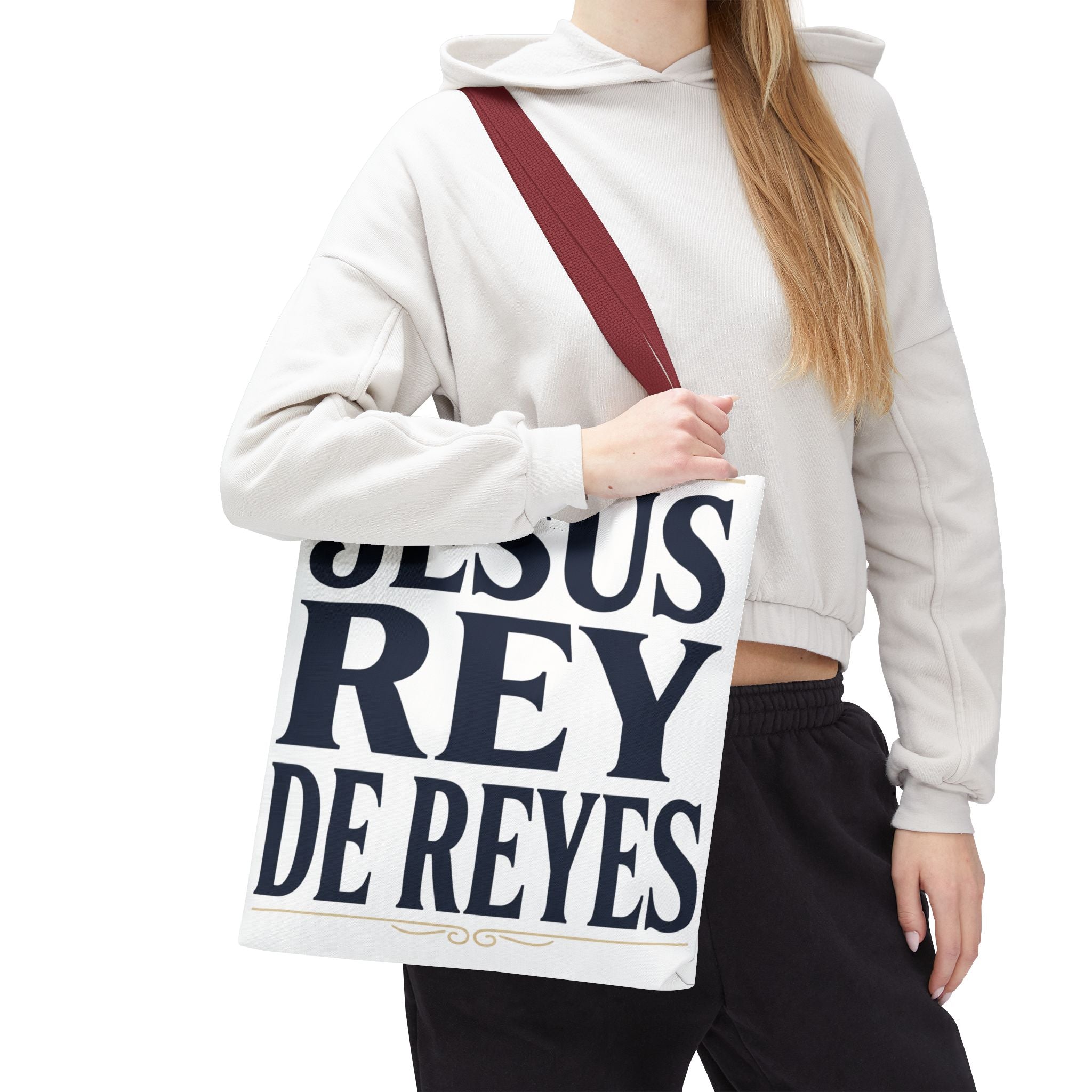 Jesus Rey De Reyes Tote Bag – Inspirational 'Jesus Heals' Christian Canvas Tote