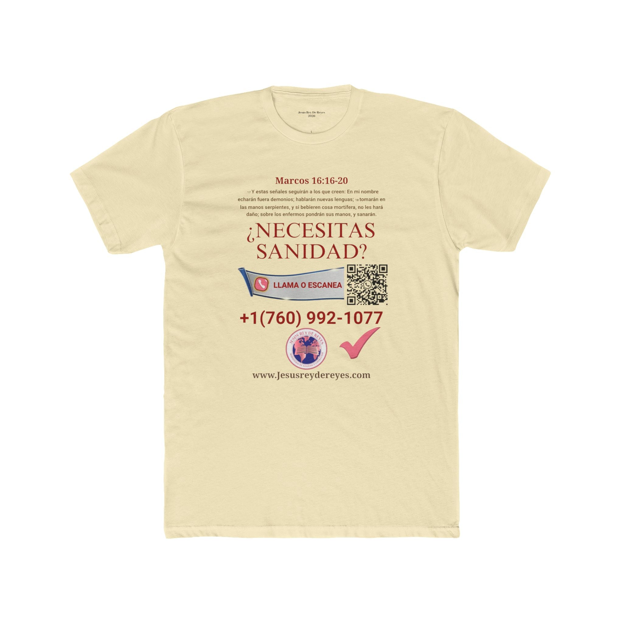 Religious Outreach Tee — "¿Necesitas Sanidad? / Liberación?" Contact Info Shirt