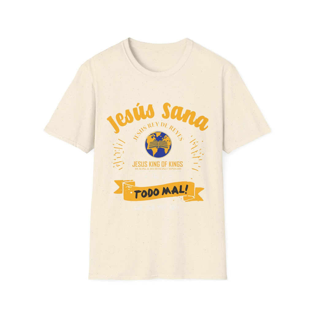 Jesús Sana Todo Mal T-Shirt — Spanish Christian Faith Tee (Jesus King of Kings)