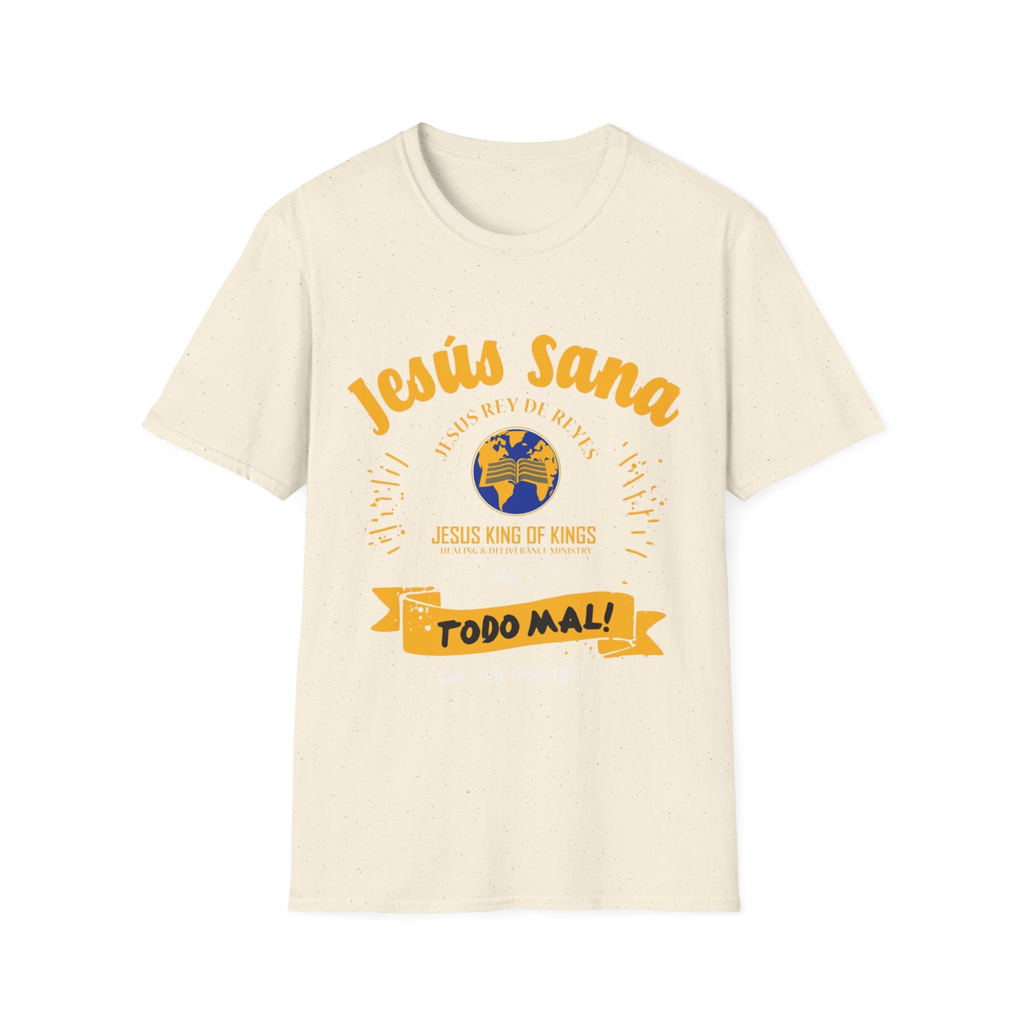 Jesús Sana Todo Mal T-Shirt — Spanish Christian Faith Tee (Jesus King of Kings)