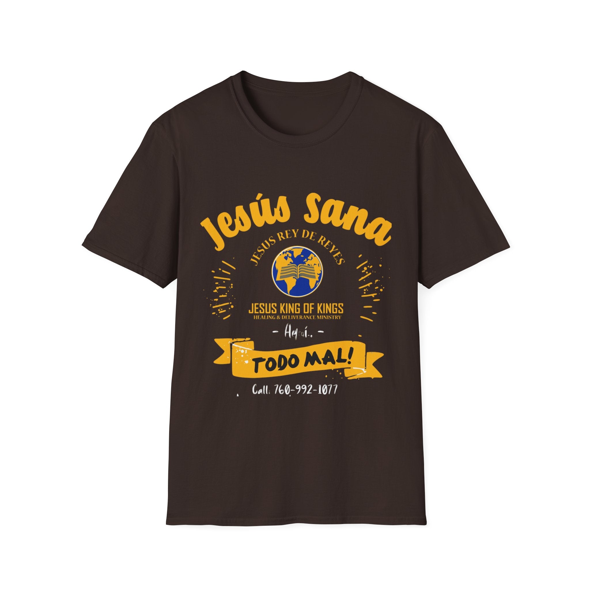 Jesús Sana Todo Mal T-Shirt — Spanish Christian Faith Tee (Jesus King of Kings)