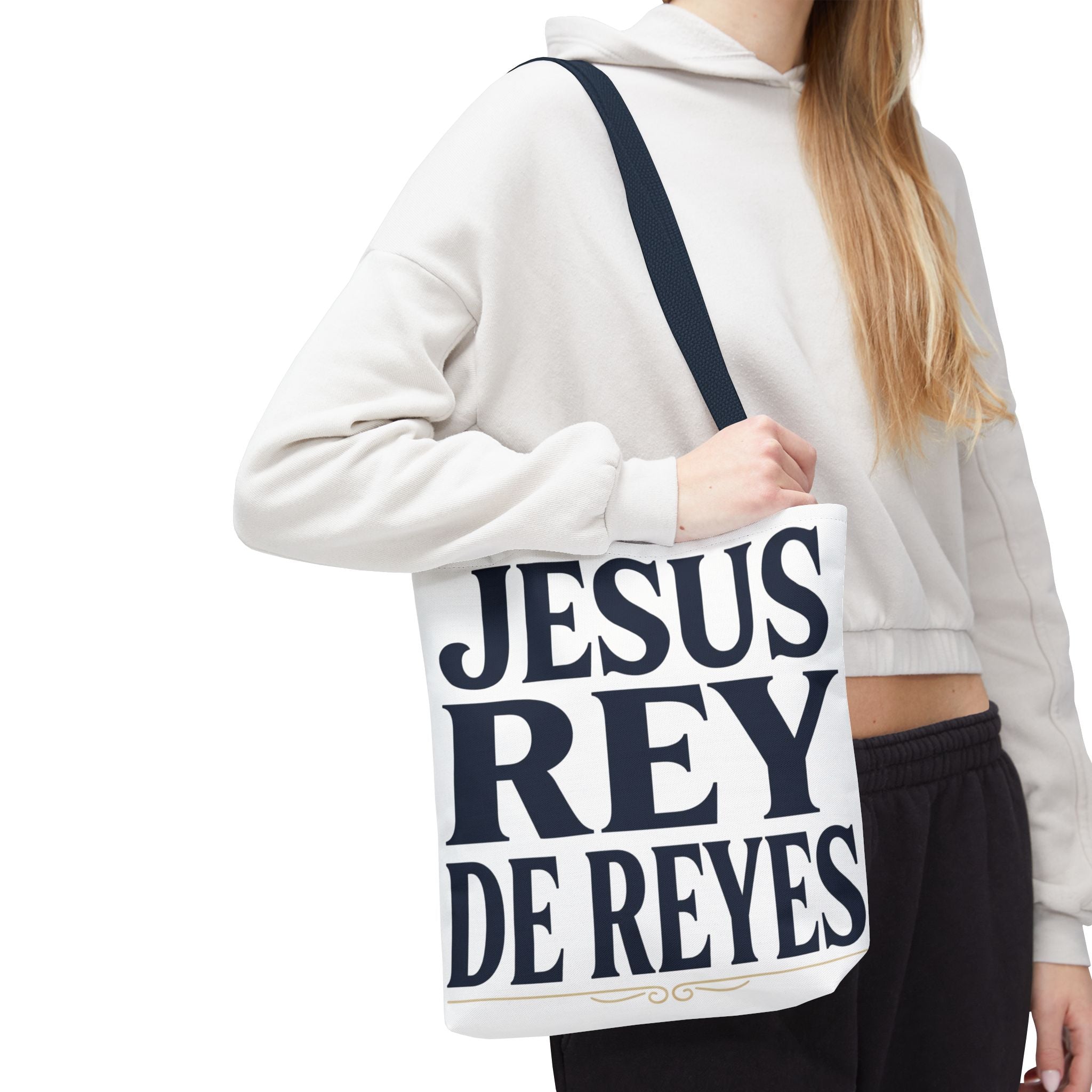 Jesus Rey De Reyes Tote Bag – Inspirational 'Jesus Heals' Christian Canvas Tote