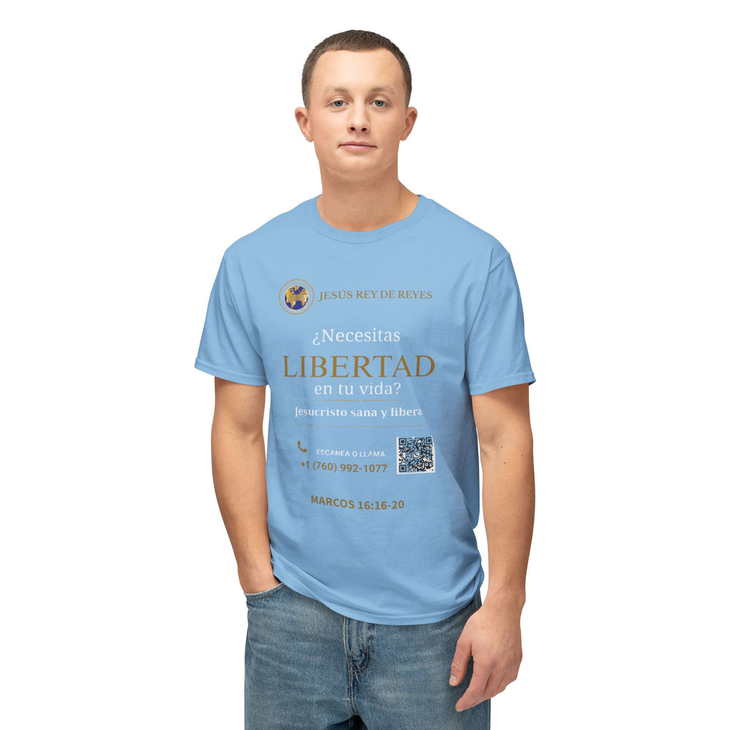 Jesus Cristo Sana Y Libera T-Shirt Para Evagenlizar — ¿Necesitas Libertad?/Necesitas Liberación (Spanish Faith Outreach)