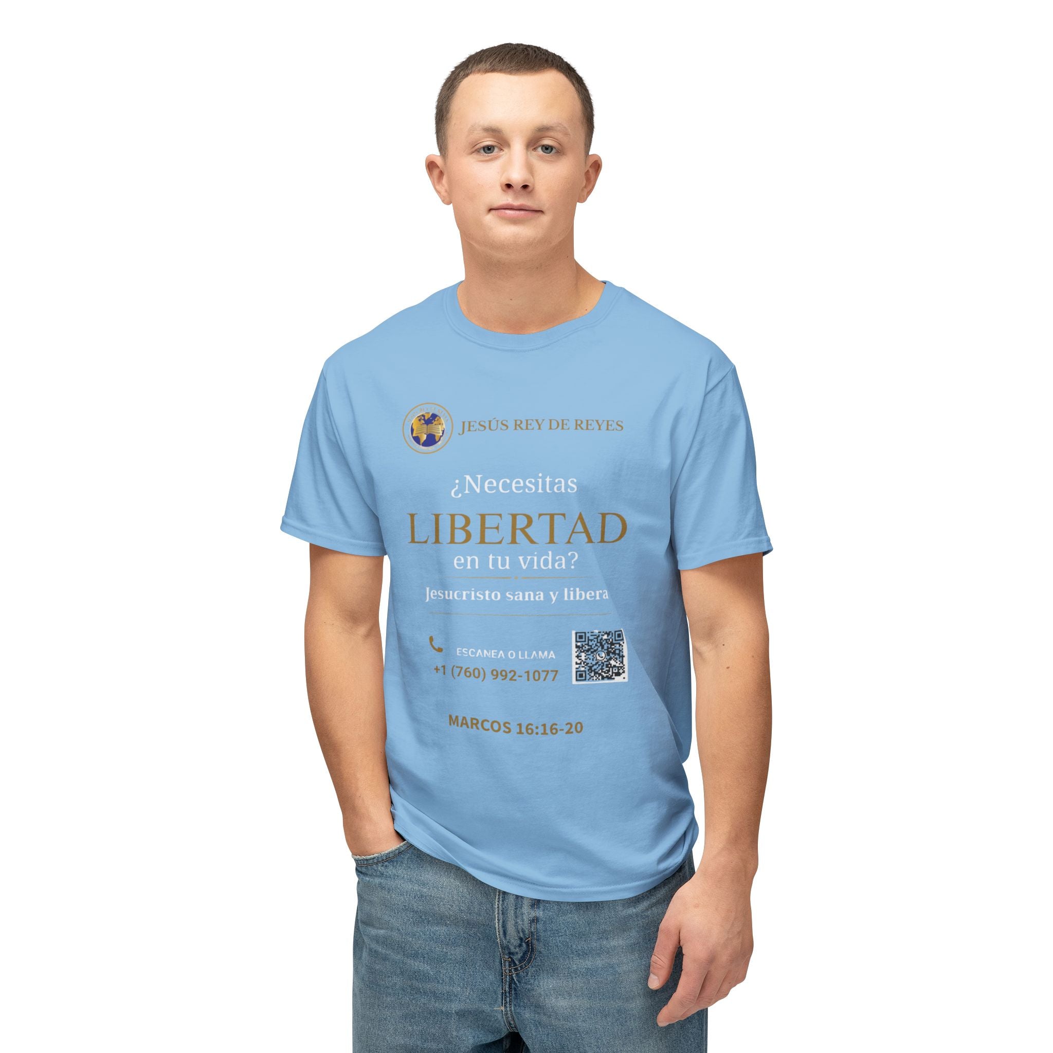 Jesus Cristo Sana Y Libera T-Shirt Para Evagenlizar — ¿Necesitas Libertad?/Necesitas Liberación (Spanish Faith Outreach)