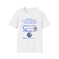 Evangelization Jesus Cristo Sana Y Libera Spanish Themed White T-Shirt  Unisex— ¿Necesitas Libertad? Spanish Faith Outreach Tee with Phone & QR