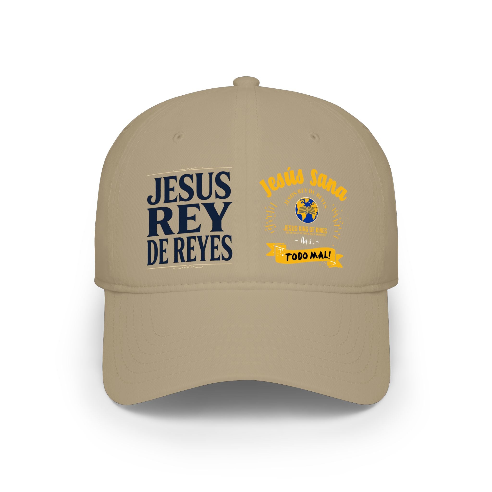 Religious Baseball Cap — “Jesús Rey de Reyes” Red Low Profile Hat