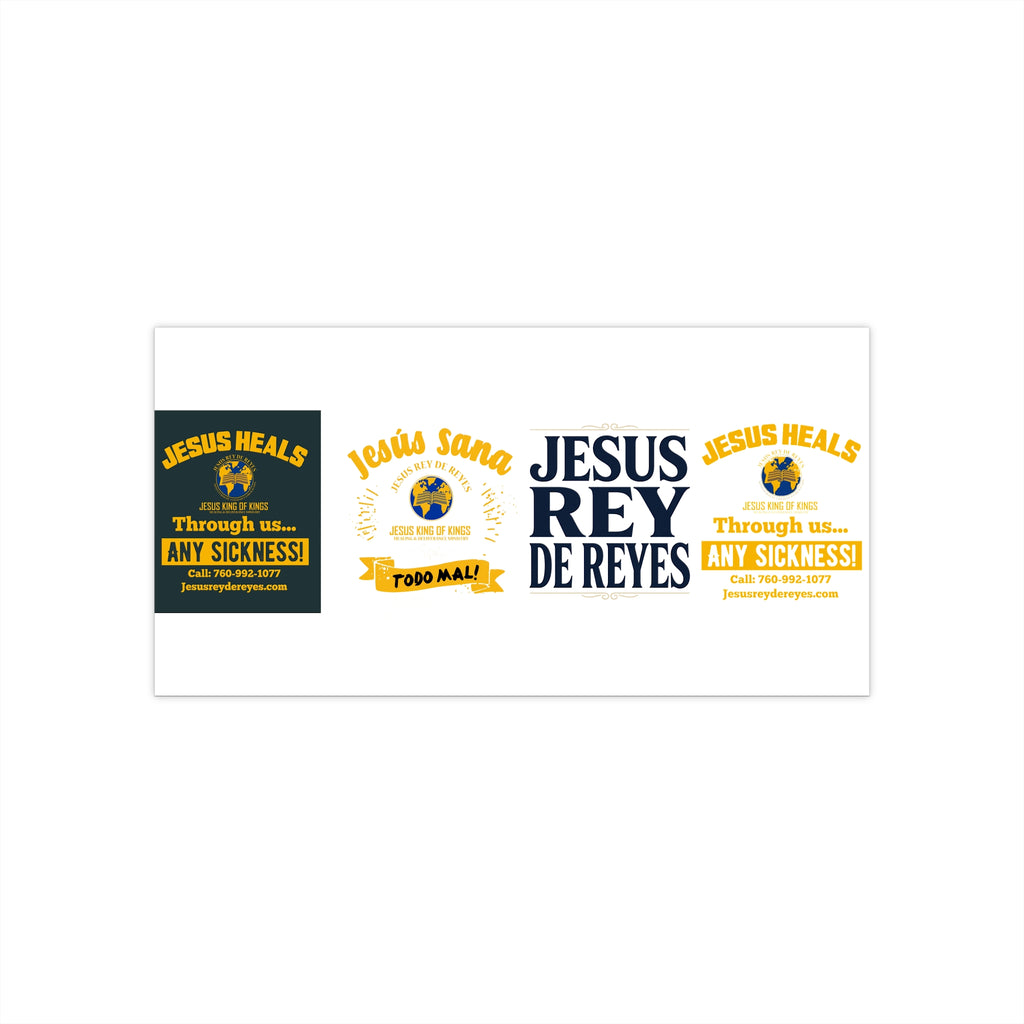 Christian Bumper Stickers - 'Jesus Rey de Reyes' & Healing Faith Designs