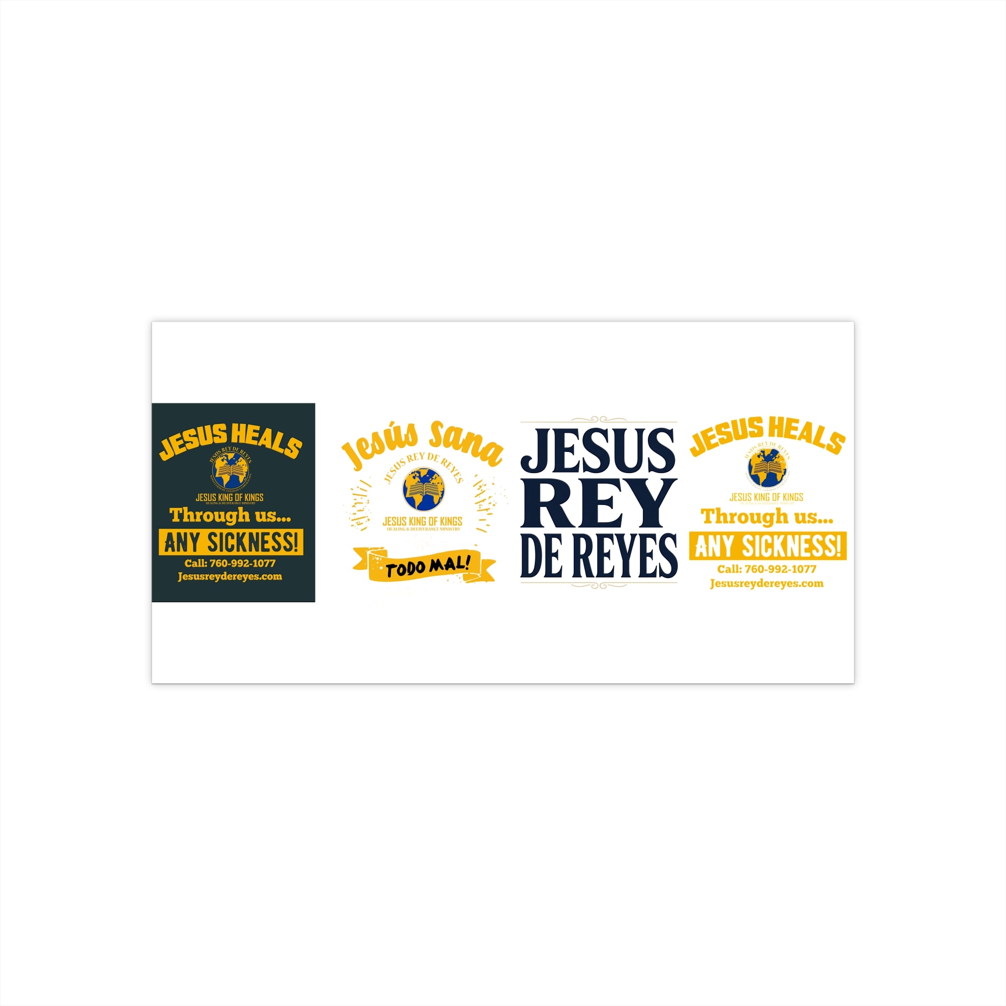 Christian Bumper Stickers - 'Jesus Rey de Reyes' & Healing Faith Designs