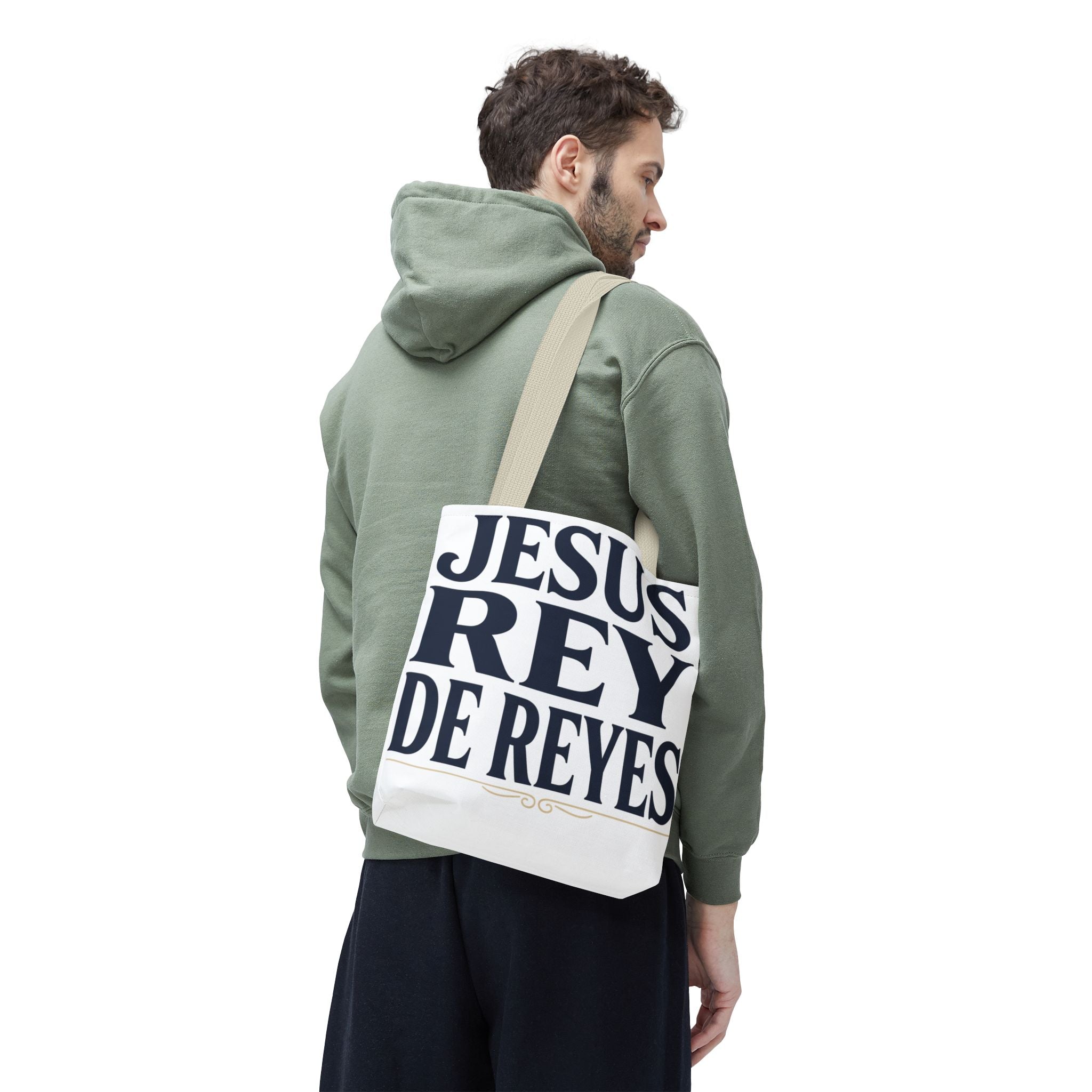 Jesus Rey De Reyes Tote Bag – Inspirational 'Jesus Heals' Christian Canvas Tote