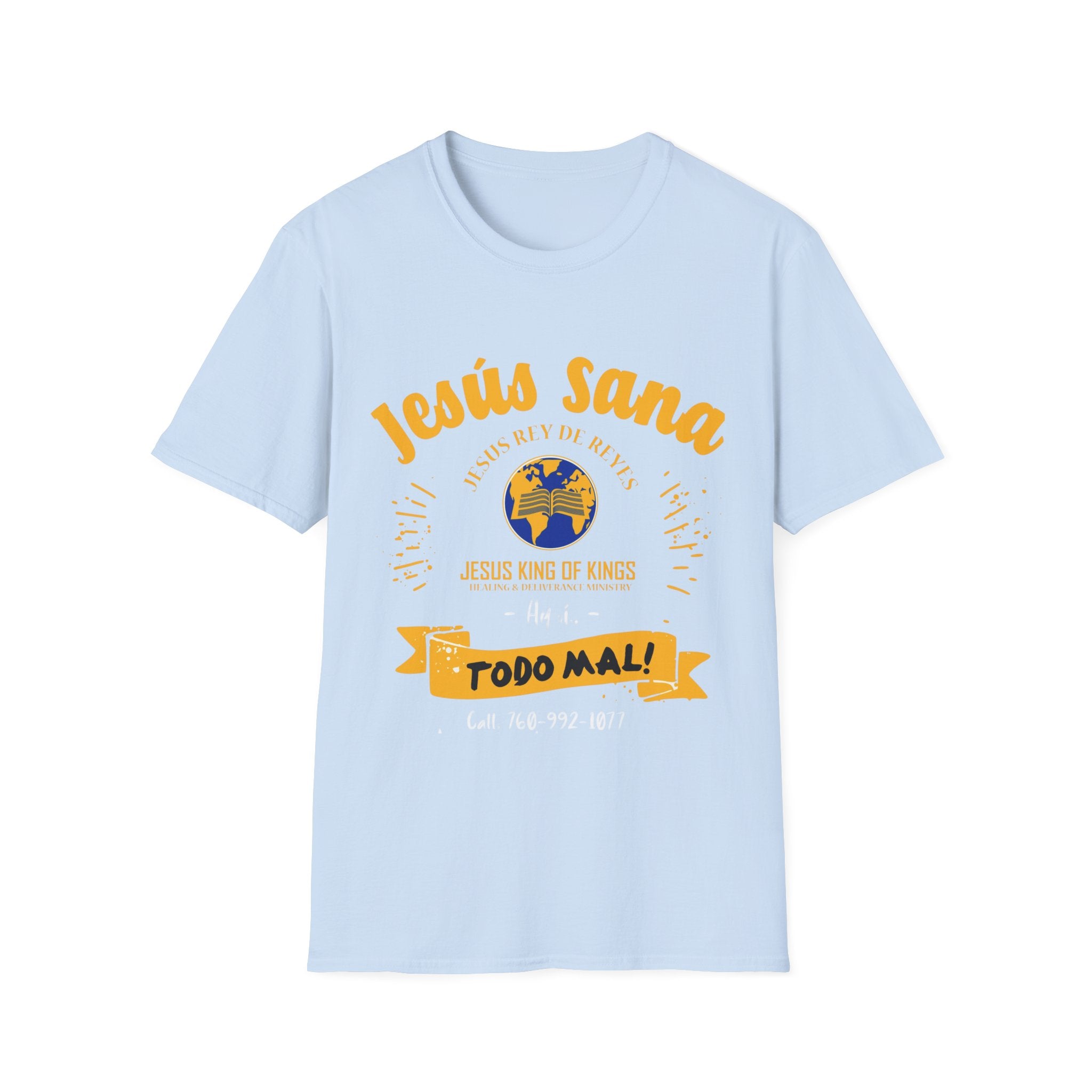 Jesús Sana Todo Mal T-Shirt — Spanish Christian Faith Tee (Jesus King of Kings)