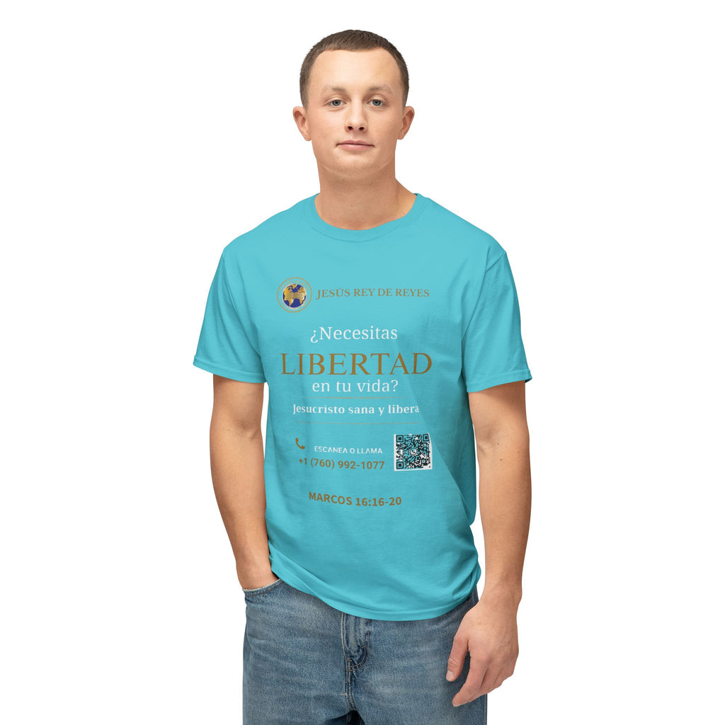 Jesus Cristo Sana Y Libera T-Shirt Para Evagenlizar — ¿Necesitas Libertad?/Necesitas Liberación (Spanish Faith Outreach)