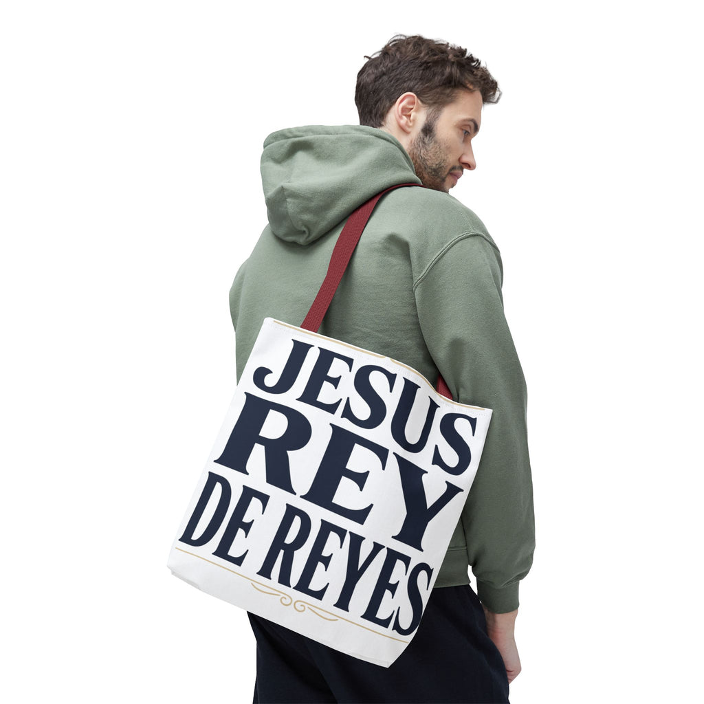 Jesus Rey De Reyes Tote Bag – Inspirational 'Jesus Heals' Christian Canvas Tote