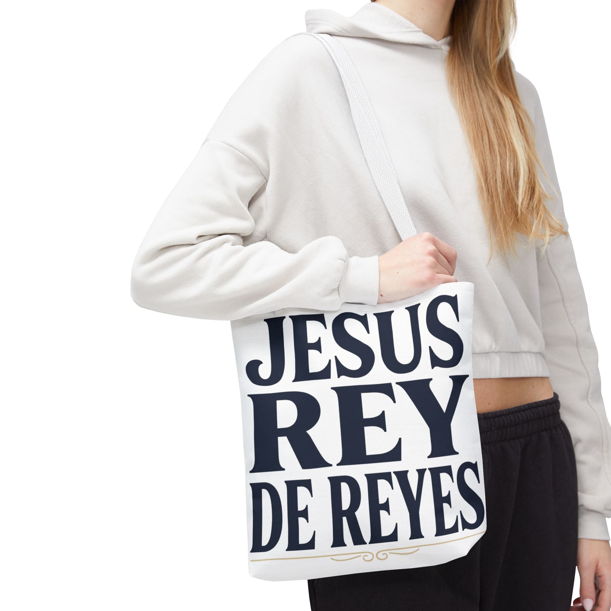 Jesus Rey De Reyes Tote Bag – Inspirational 'Jesus Heals' Christian Canvas Tote