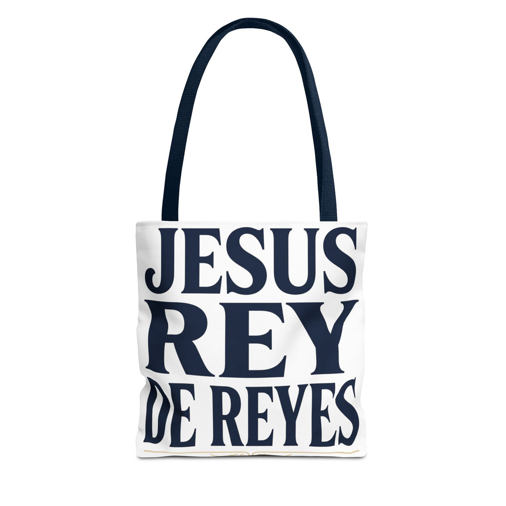Jesus Rey De Reyes Tote Bag – Inspirational 'Jesus Heals' Christian Canvas Tote