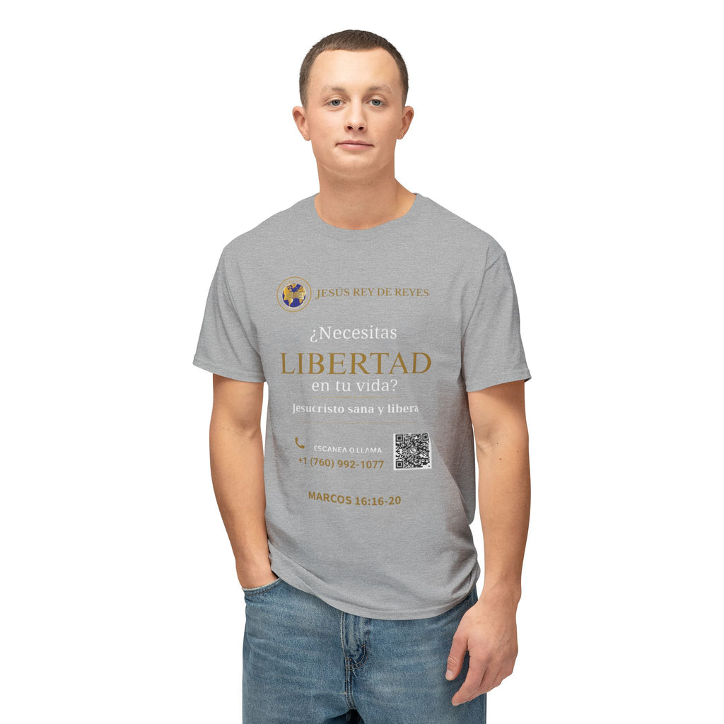 Jesus Cristo Sana Y Libera T-Shirt Para Evagenlizar — ¿Necesitas Libertad?/Necesitas Liberación (Spanish Faith Outreach)