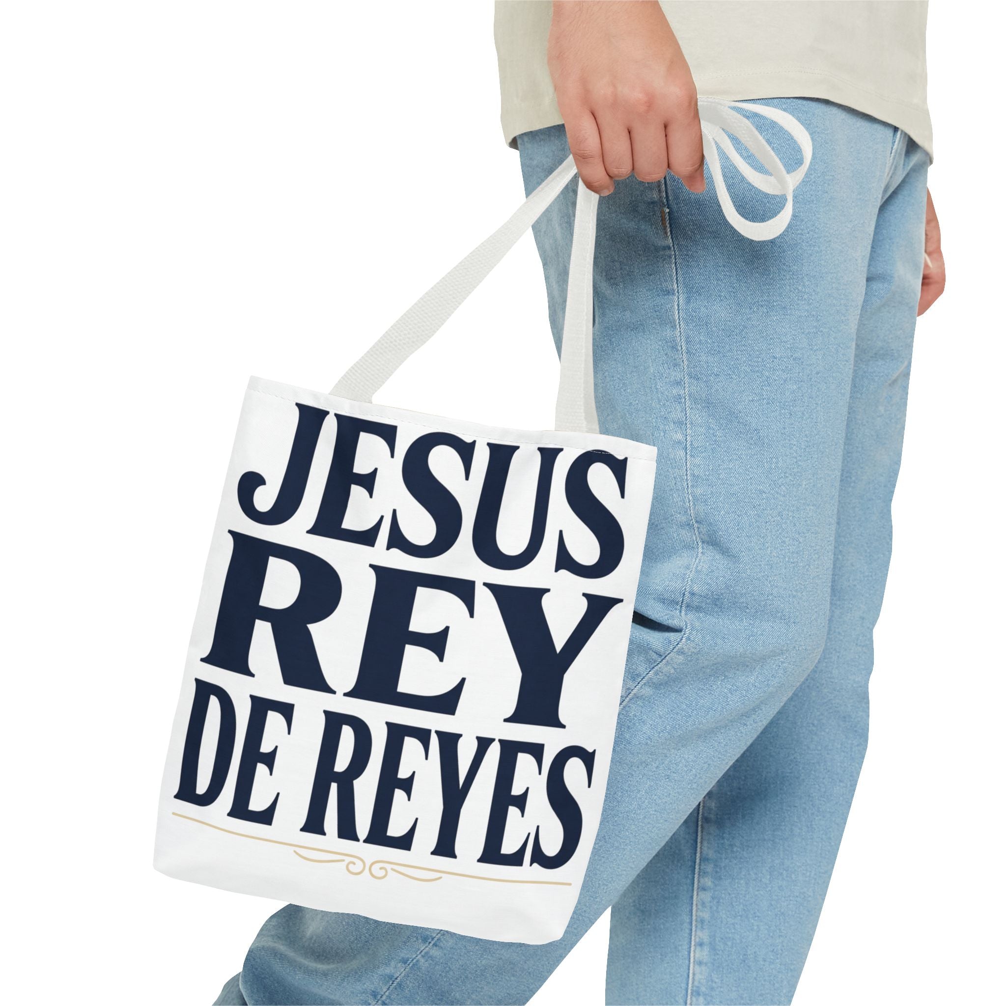 Jesus Rey De Reyes Tote Bag – Inspirational 'Jesus Heals' Christian Canvas Tote