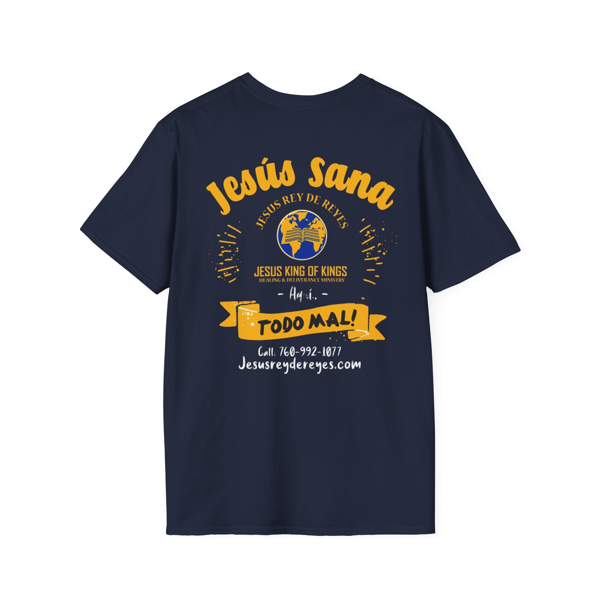 Jesús Sana Todo Mal T-Shirt — Spanish Christian Faith Tee (Jesus King of Kings)