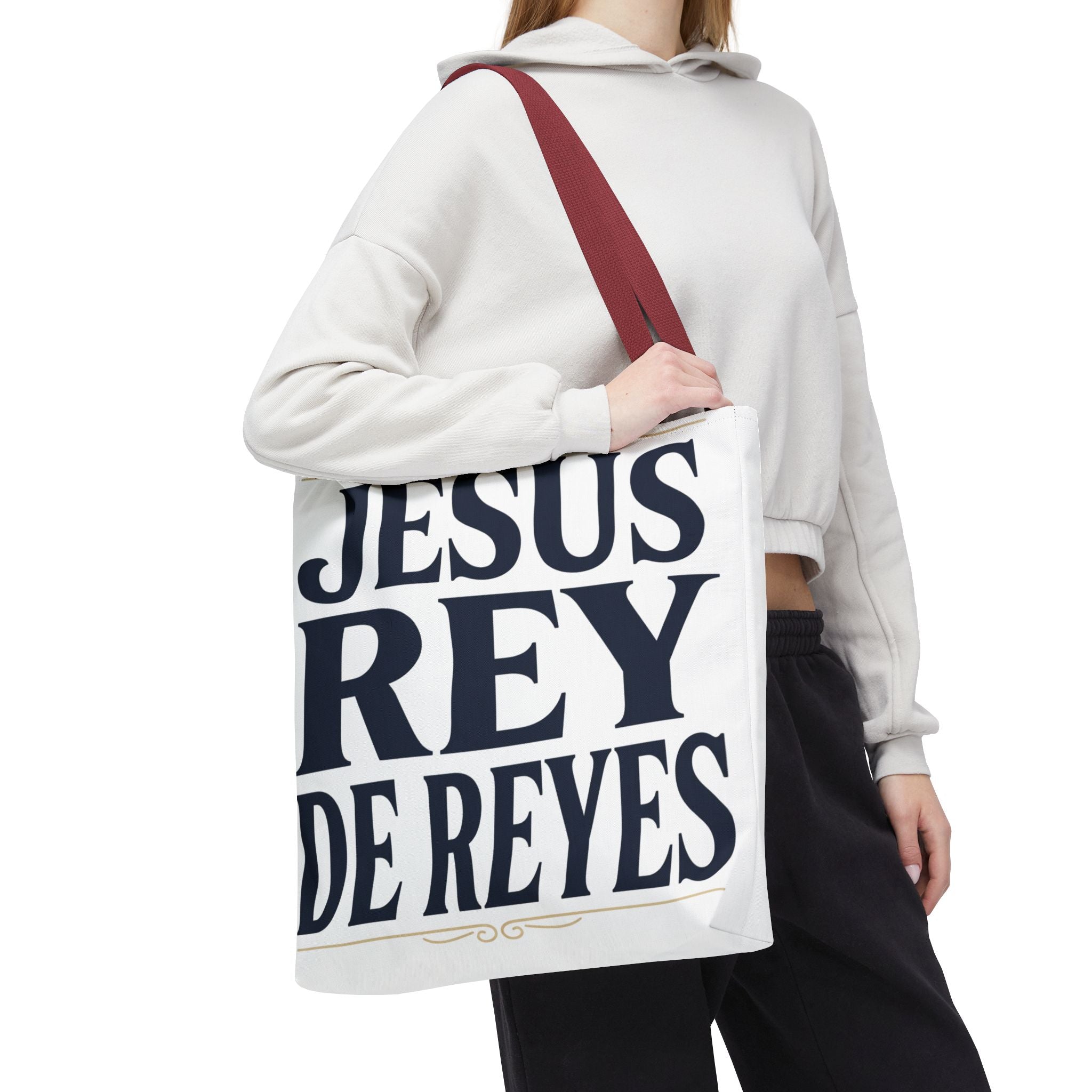 Jesus Rey De Reyes Tote Bag – Inspirational 'Jesus Heals' Christian Canvas Tote
