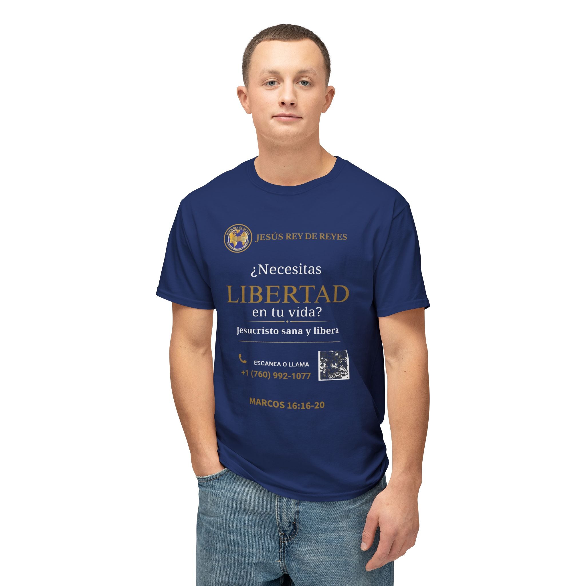 Jesus Cristo Sana Y Libera T-Shirt Para Evagenlizar — ¿Necesitas Libertad?/Necesitas Liberación (Spanish Faith Outreach)