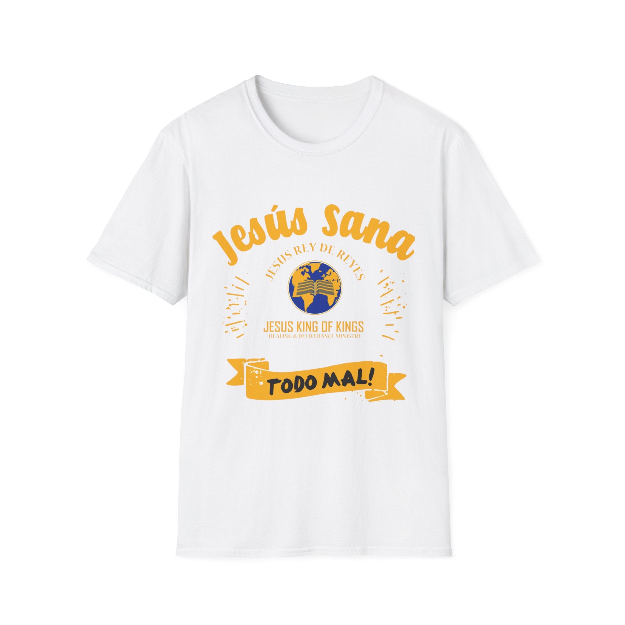 Jesús Sana Todo Mal T-Shirt — Spanish Christian Faith Tee (Jesus King of Kings)