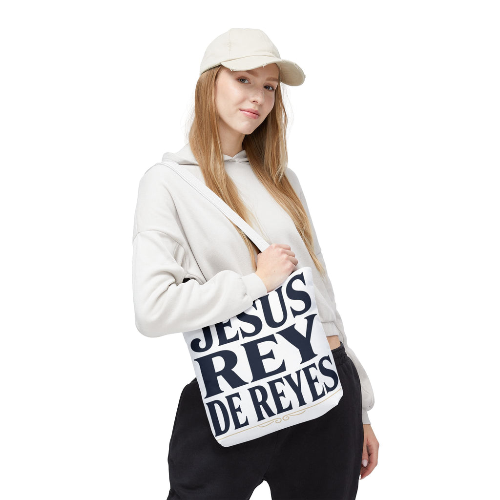 Jesus Rey De Reyes Tote Bag – Inspirational 'Jesus Heals' Christian Canvas Tote