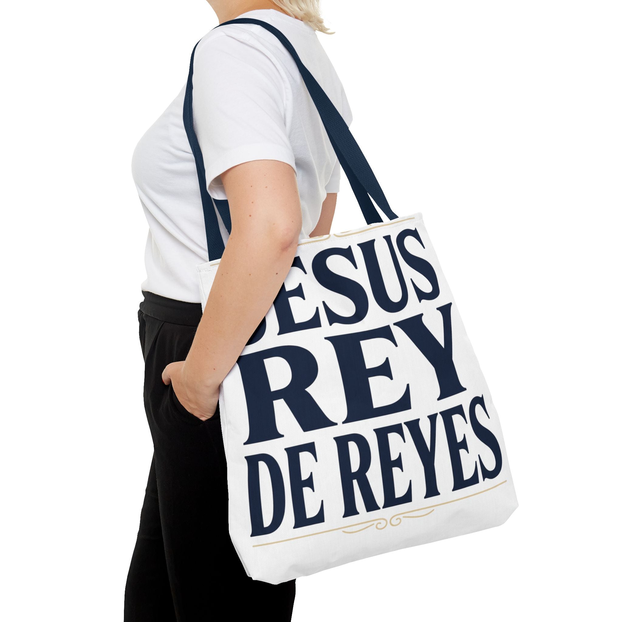 Jesus Rey De Reyes Tote Bag – Inspirational 'Jesus Heals' Christian Canvas Tote